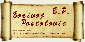 Borivoj Postolović vizit kartica